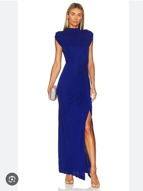 Diane Von Furstenberg Apollo ruched jersey  Maxi Dress with Side Slit size M